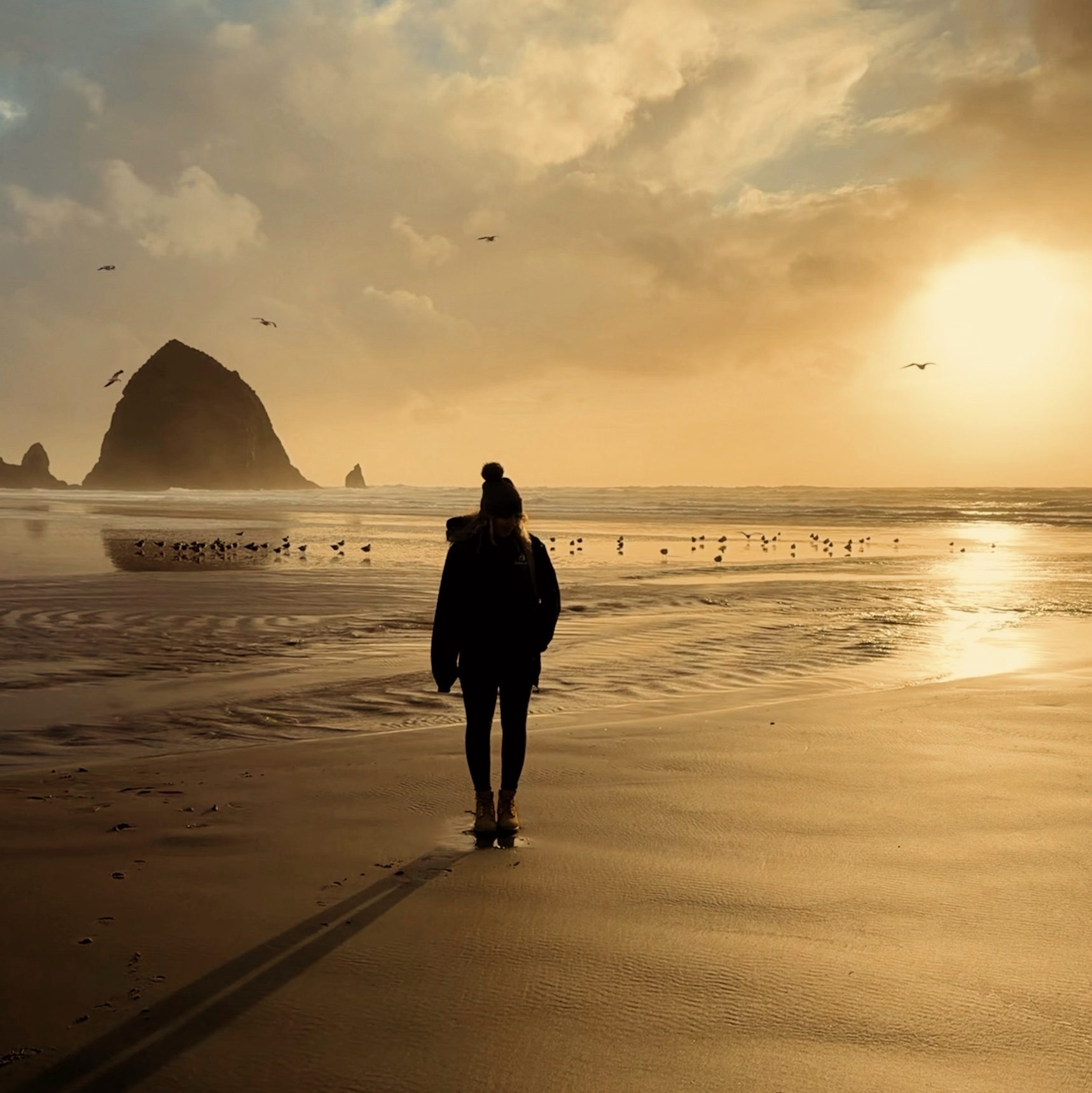 sunset at cannon beach