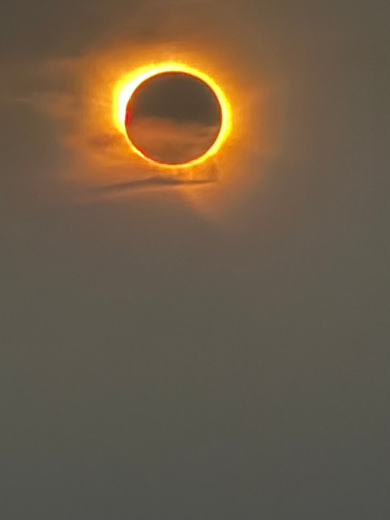 Solar eclipse above the Mediterranean Sea in Ibiza, Spain